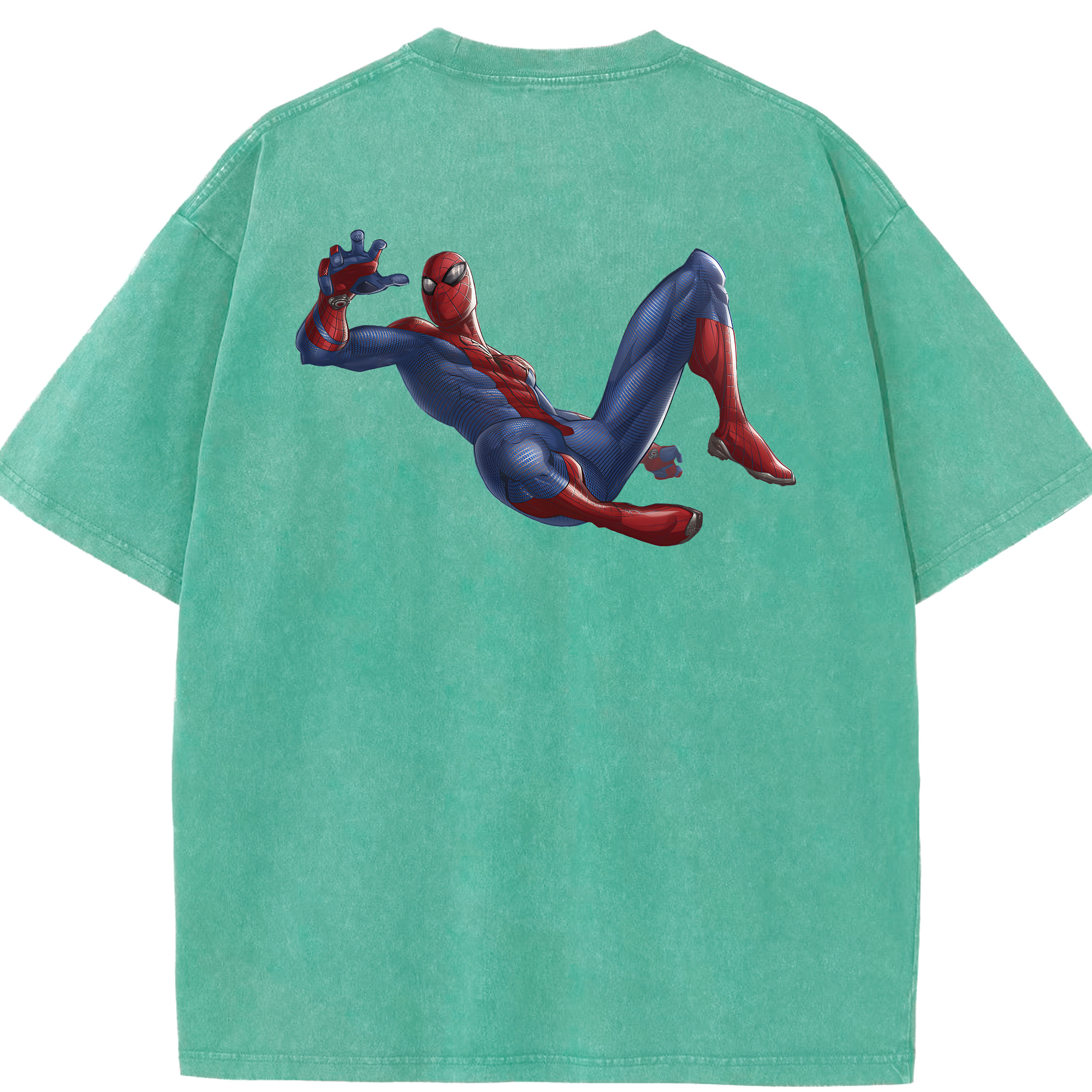 （画像用） Spider Man スパイダーマン 綿100% ヴィンテージ風 半袖Tシャツ（背面プリント）